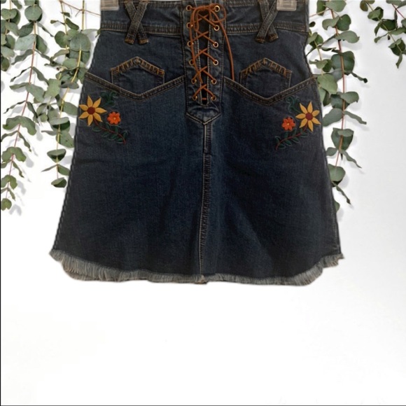 western jean skirt